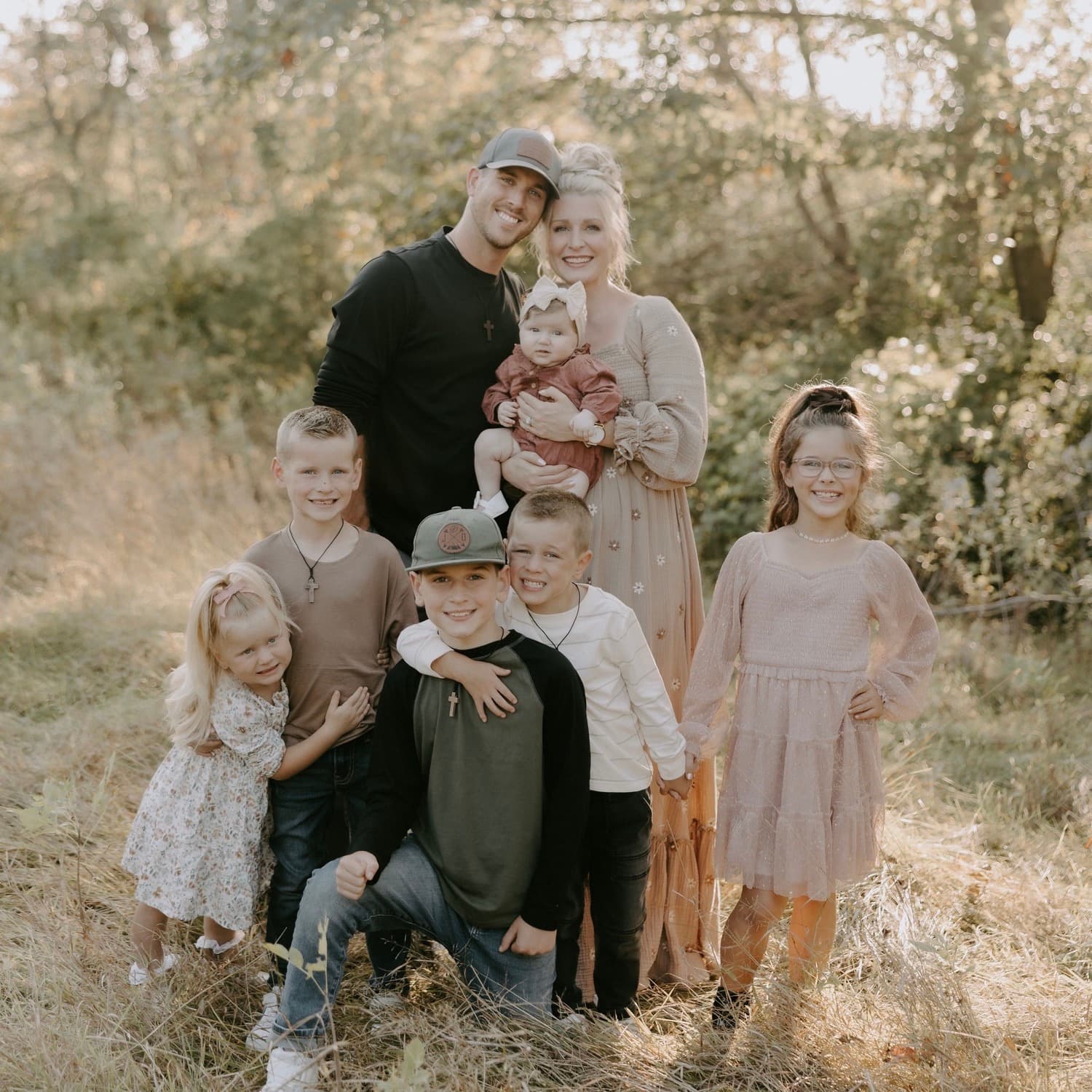 Tom Obarski, founder of The Explore Pass, with his wife and their six kids